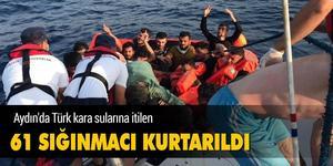 Aydın'ın Didim ilçesi açıklarında, Yunanistan unsurlarınca Türk kara sularına itilen 61 sığınmacı kurtarıldı. ( Sahil Güvenlik Komutanlığı - Anadolu Ajansı )