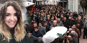 İzmir'in Bornova ilçesinde servis otobüsünün çarpması sonucu ölen genç kız, üzerine beyaz gelinlik bırakılan tabutla son yolculuğuna uğurlandı. ( Ferdi Uzun - Anadolu Ajansı )