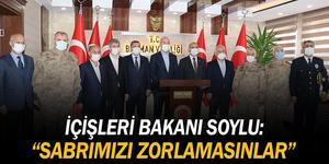 İçişleri Bakanı Süleyman Soylu, Batman Valiliğinde düzenlenen güvenlik toplantısı öncesinde gazetecilere açıklamalarda bulundu.