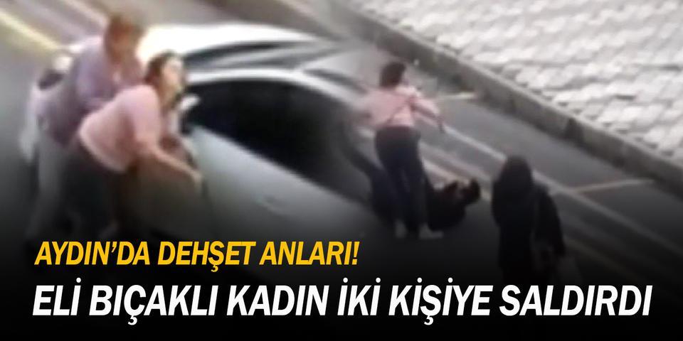 Aydın'ın Söke ilçesinde psikolojik sorunları olduğu ileri sürülen Pınar Y. elinde bıçakla biri kadın iki kişiye saldırdı. Polis tarafından Pınar Y.’nin gözaltına alındığı o anlar, bir vatandaş tarafından cep telefonuyla görüntülendi.