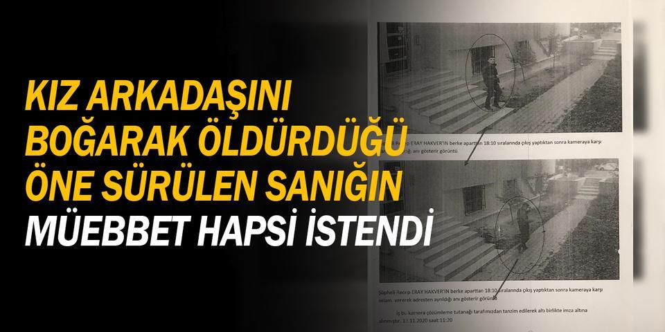 Denizli'nin Pamukkale ilçesinde Kasım 2020'de kız arkadaşını boğarak öldürdüğü gerekçesiyle tutuklanan sanık hakkında müebbet hapis istemiyle dava açıldı. Tutuklunun olay günü aparttan çıkarken güvenlik kamerasına baktığı görüldü. ( Avukat Jülide Keleş Yarışan - Anadolu Ajansı )