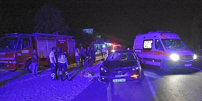 Manisa'nın Turgutlu ilçesinde, otomobilin çarptığı kişi hayatını kaybetti. ( Haluk Satır - Anadolu Ajansı )