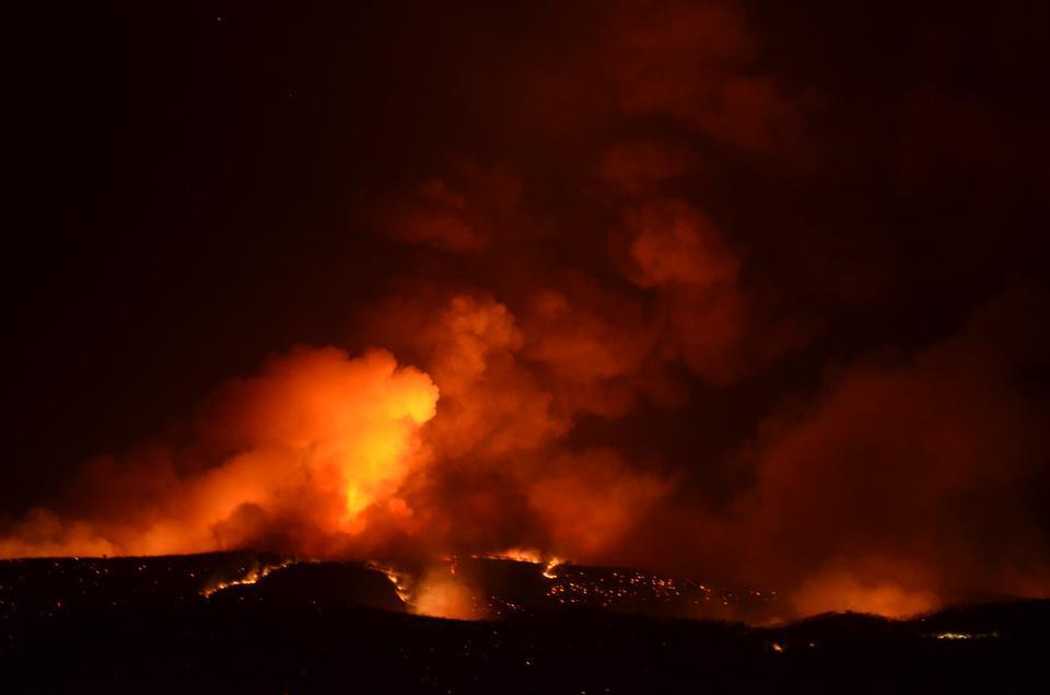 Aydın'ın Bozdoğan ilçesinde çıkan orman yangınına Orman İşletme Müdürlüğüne bağlı arazözler ve Bozdoğan Belediyesine ait iş makineleriyle müdahale ediliyor. Bölgedeki vatandaşlar da söndürme çalışmalarına destek veriyor. ( Gökhan Düzyol - Anadolu Ajansı )